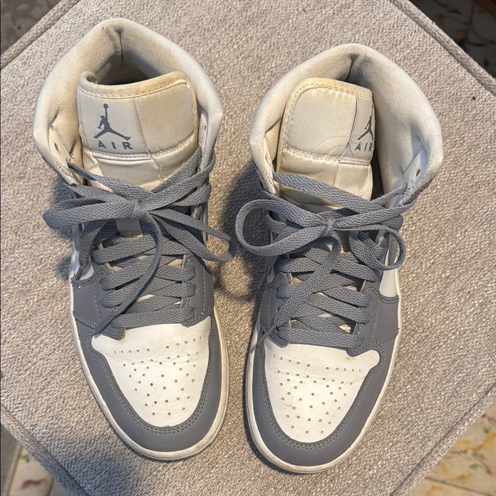 Nike Gray and White Women's High-Top Sneakers